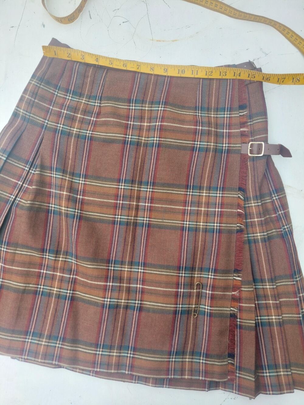 Vintage Laura Ashley Kilt Skirt Size 14 Tartan Plaid Punk Grunge Fall Colors